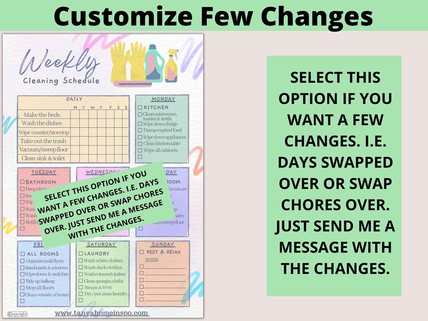 Dry Wipe Weekly Cleaning Schedule