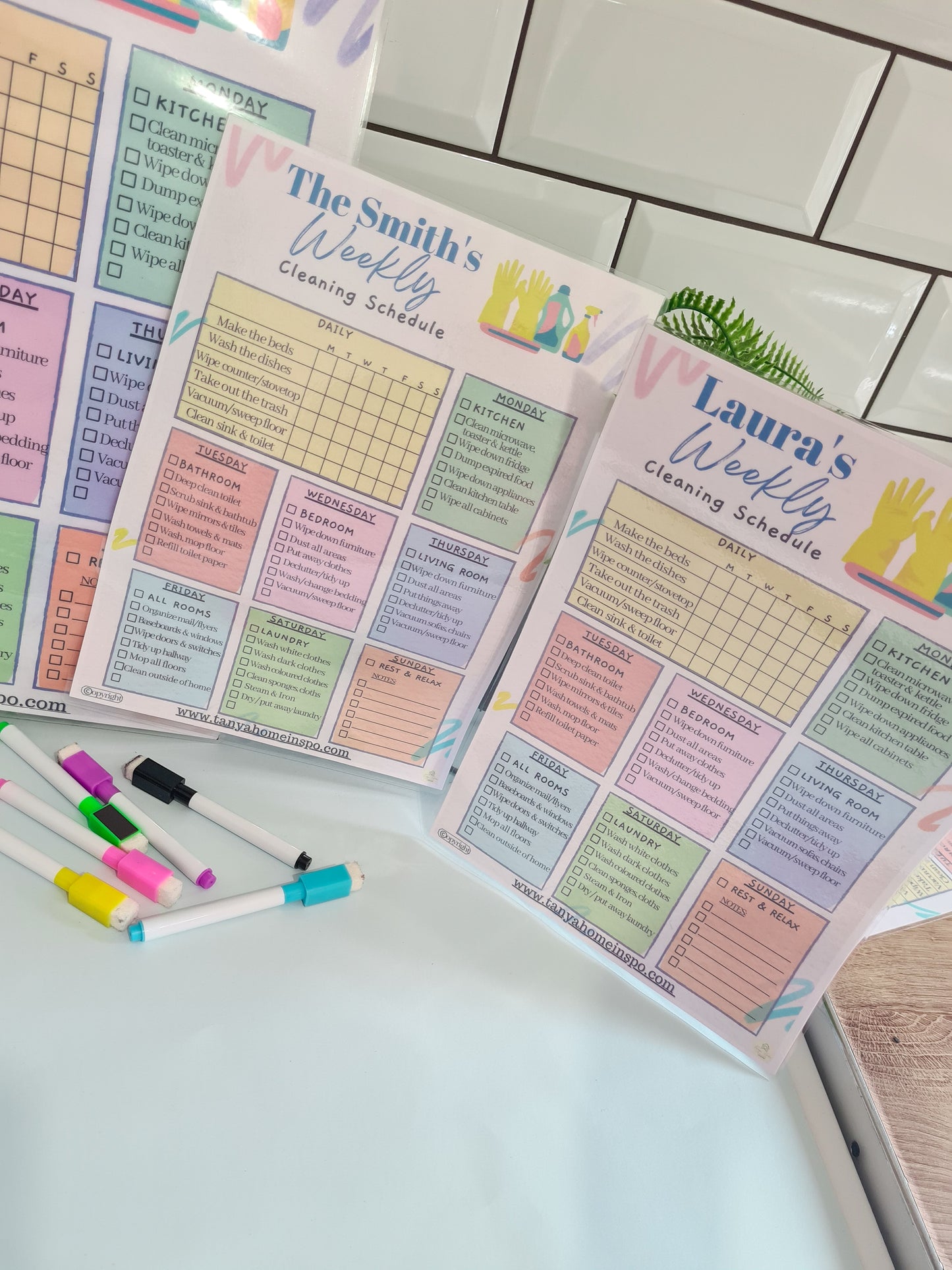 Dry Wipe Weekly Cleaning Schedule