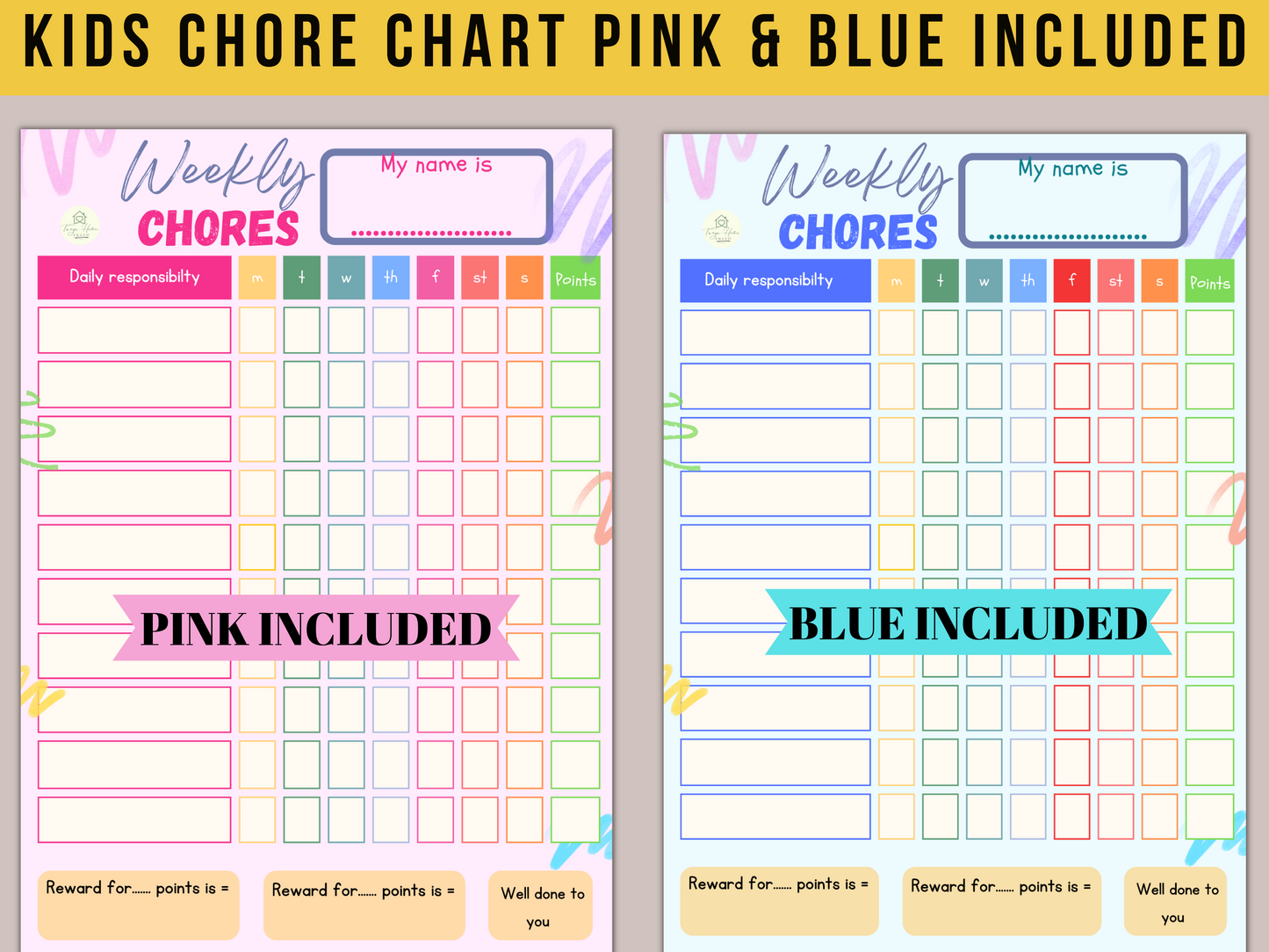 Family Cleaning Schedule Bundle - Digital PDF