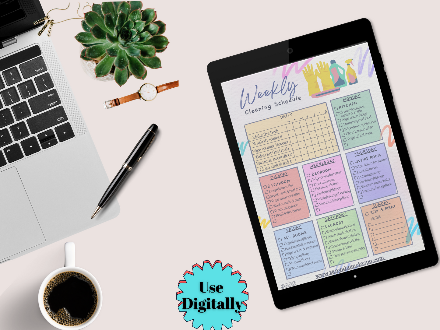Family Cleaning Schedule Bundle - Digital PDF