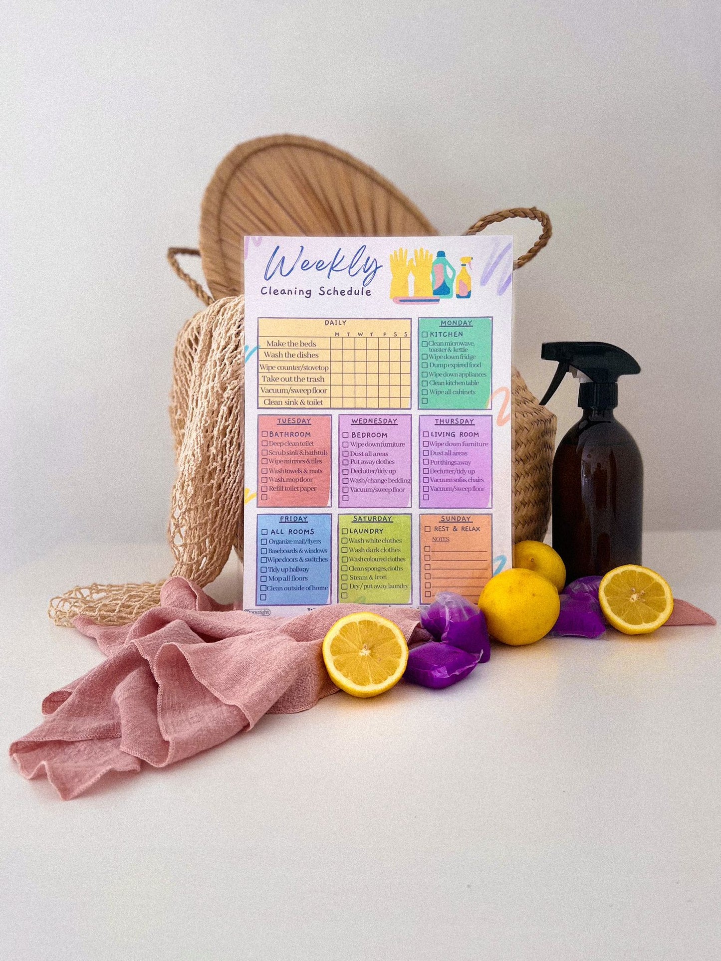 Dry Wipe Weekly Cleaning Schedule