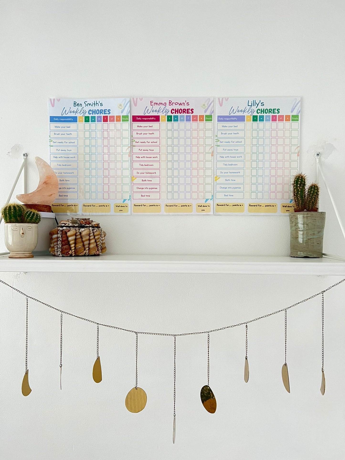 DRY WIPE Kids Chore Chart, Personalised
