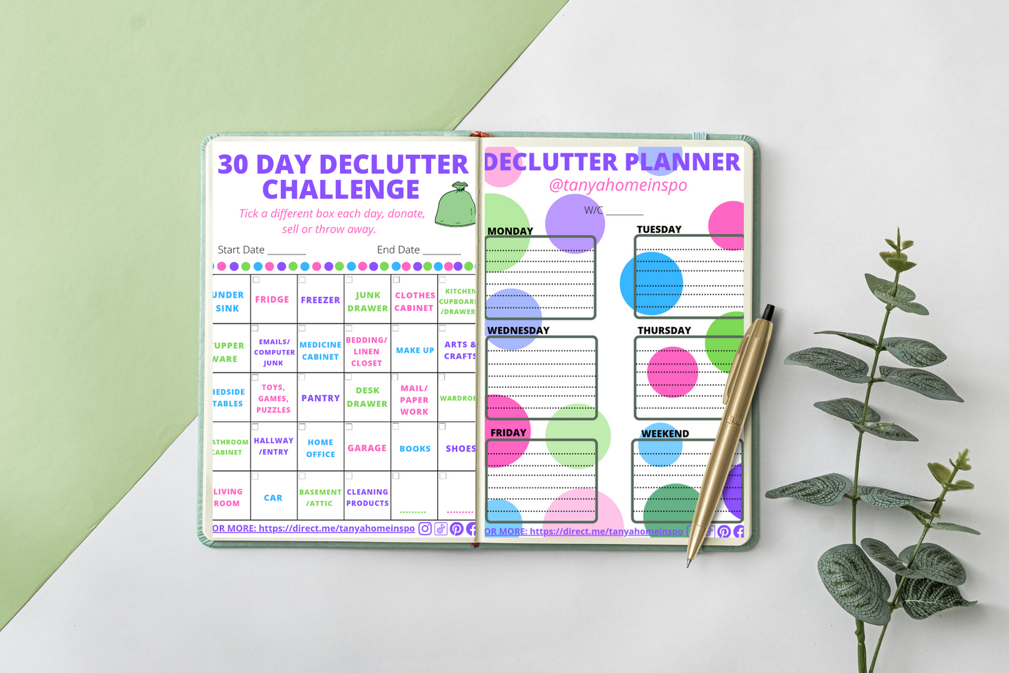 Editable Decuttering Checkist & Planner - Digital PDF